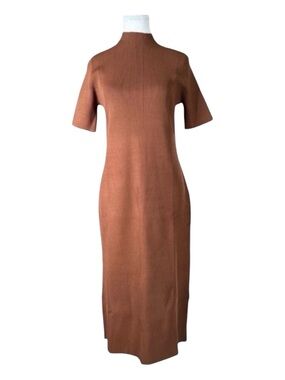 LOVE, BONITO Ribbed Midi Dress, Mock Neck, Elbow Length Sleeves, Size XL/10.